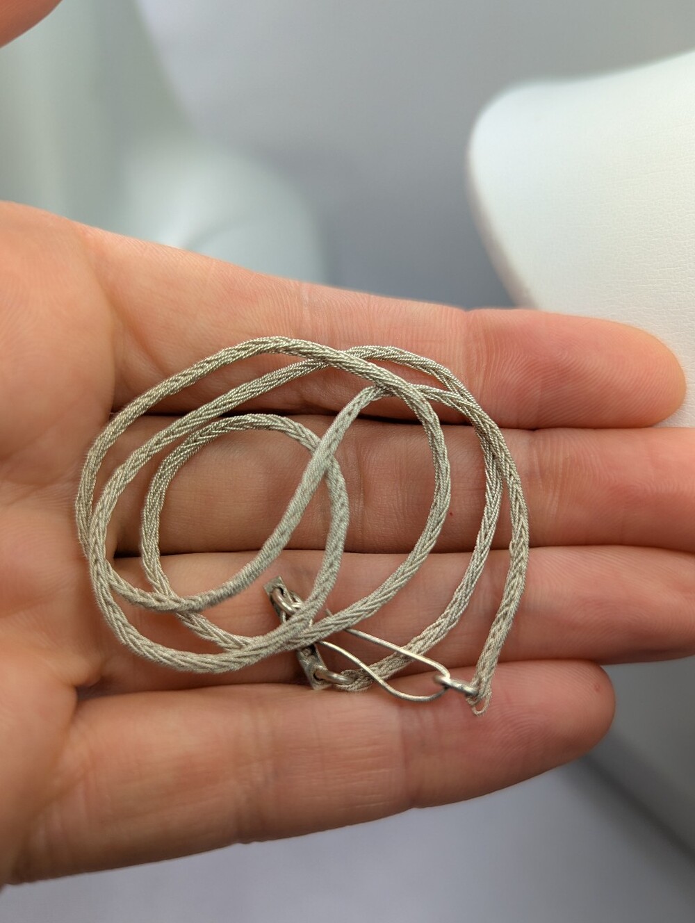 Delicate Braided Sterling Silver Rope Necklace